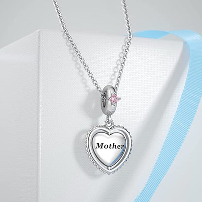 Spinning Mother Dangle Sterling Silver Charm Hallmarked S925 for Charm Bracelet and Necklace