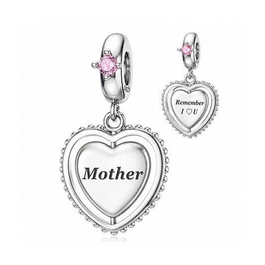 Spinning Mother Dangle Sterling Silver Charm Hallmarked S925 for Charm Bracelet and Necklace