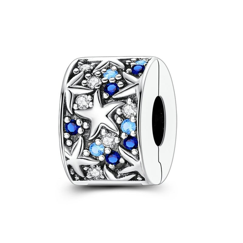 Starry Ocean Breeze Clip Charm Sterling Silver Charm Hallmarked S925 for Charm Bracelet and Necklace