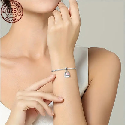 Stylish Handbag Dangle Sterling Silver Charm Hallmarked S925 for Charm Bracelet and Necklace
