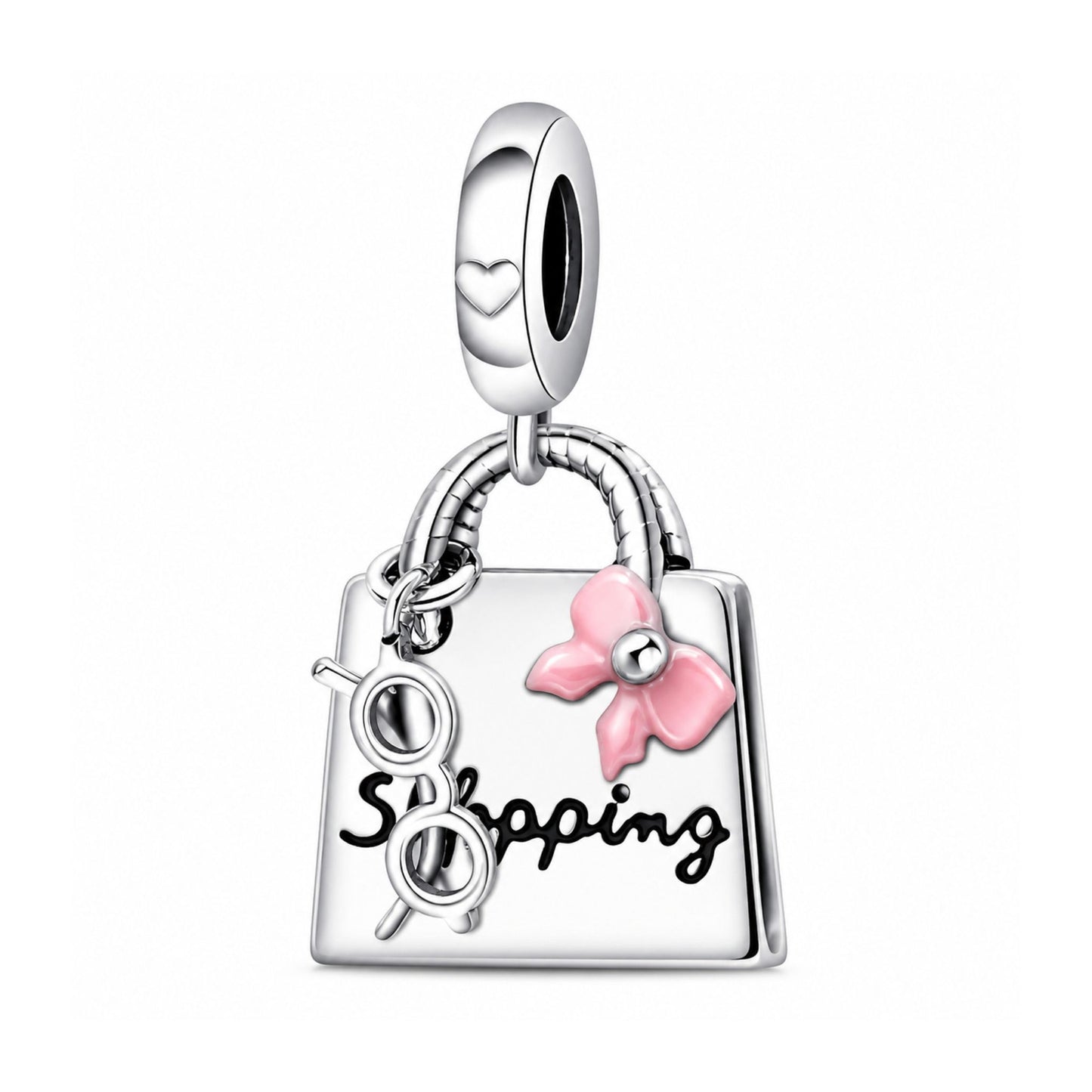 Stylish Handbag Dangle Sterling Silver Charm Hallmarked S925 for Charm Bracelet and Necklace
