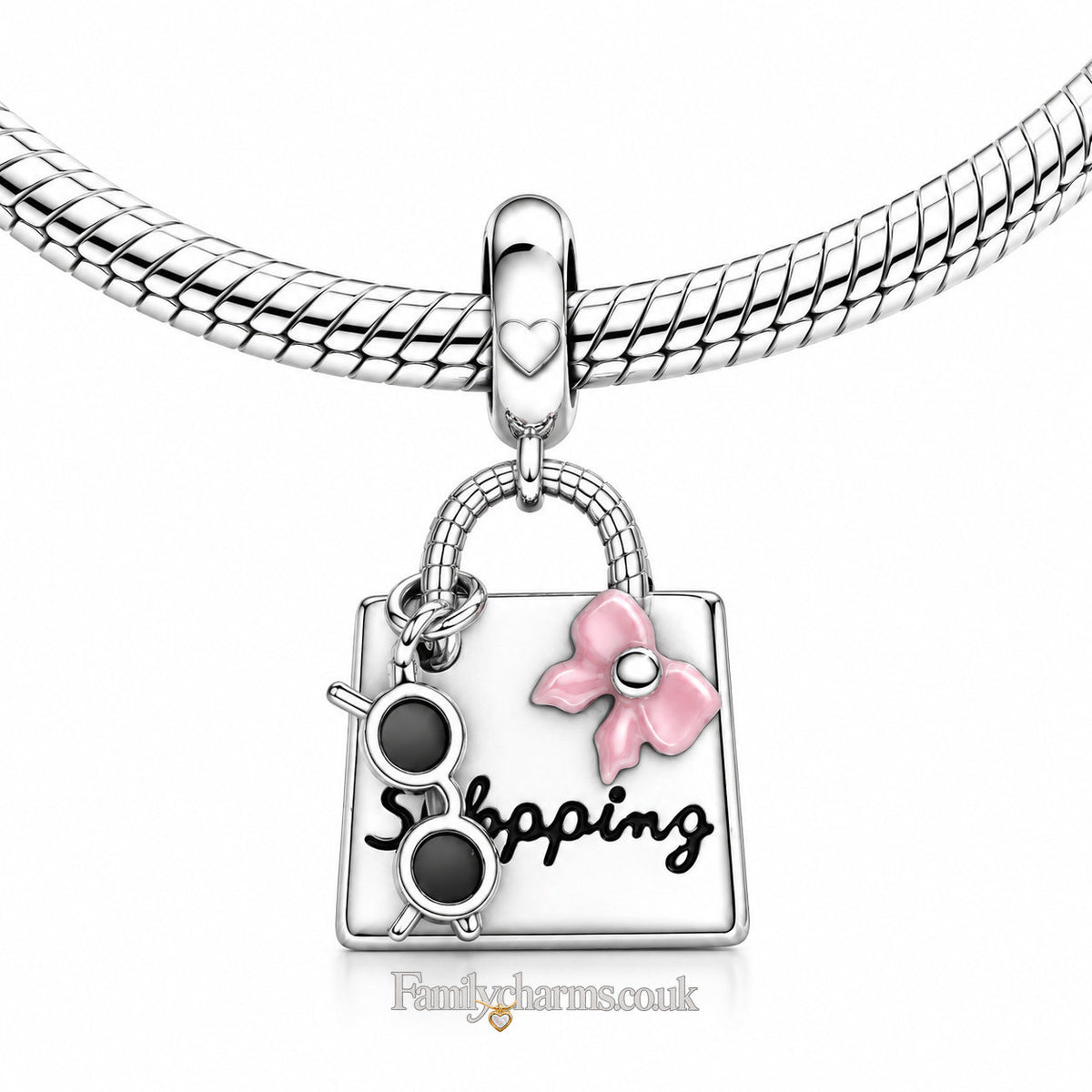 Stylish Handbag Dangle Sterling Silver Charm Hallmarked S925 for Charm Bracelet and Necklace
