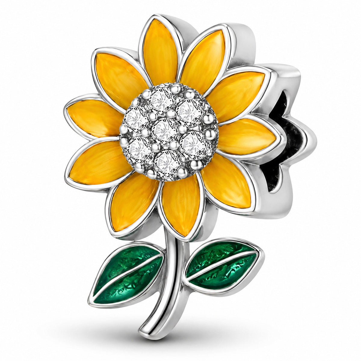 S925 Sterling Silver Sunflower Pendant Charm Bracelets