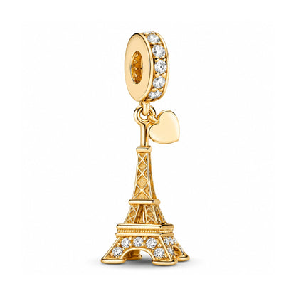 Tower & Heart Charm Hallmarked S925 for Charm Bracelet and Necklace