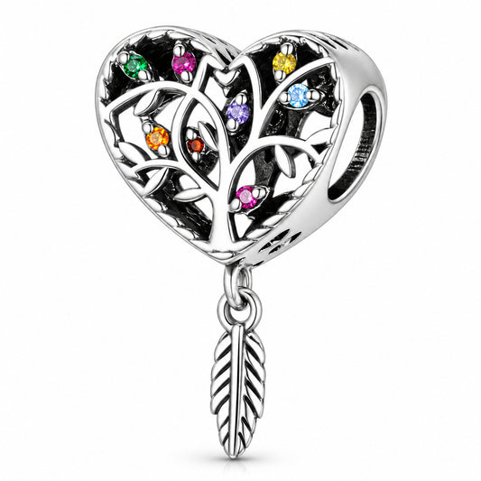 Rainbow Dreamcatcher Sterling Silver Charm Hallmarked S925 for Charm Bracelet and Necklace