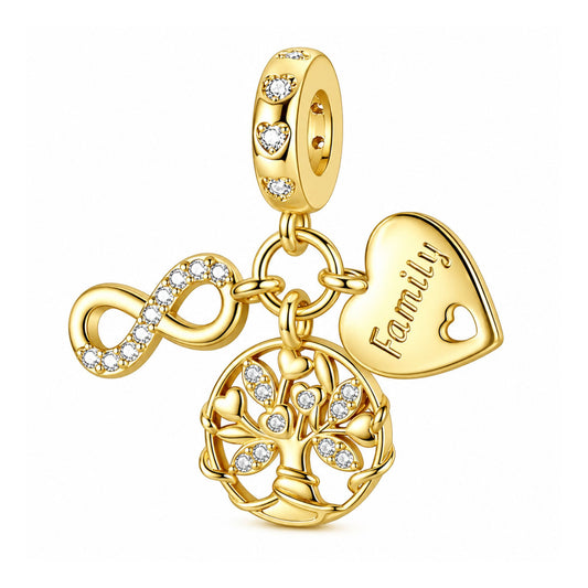Family Tree Sterling Silver Charm Hallmarked S925 for Charm Bracelet and Necklace