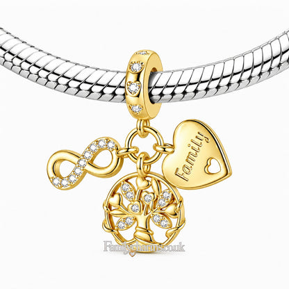 Family Tree Sterling Silver Charm Hallmarked S925 for Charm Bracelet and Necklace