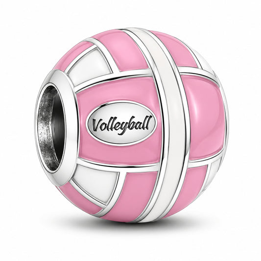 S925 Sterling Silver Volleyball Bead Charm Bracelet