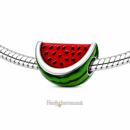 Watermelon Charm for Bracelet, S925 Sterling Silver