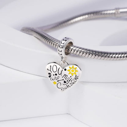 You Are My Sunshine Sterling Silver Charm Hallmarked S925 for Charm Bracelet and Necklace