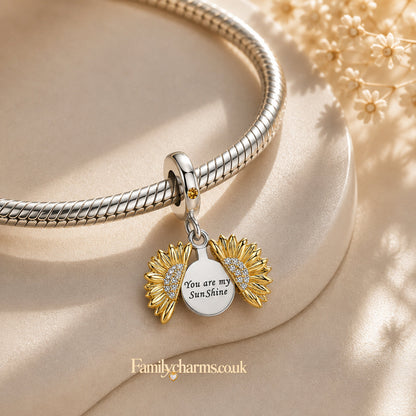 You Are My Sunshine Sterling Silver Charm Hallmarked S925 for Charm Bracelet and Necklace