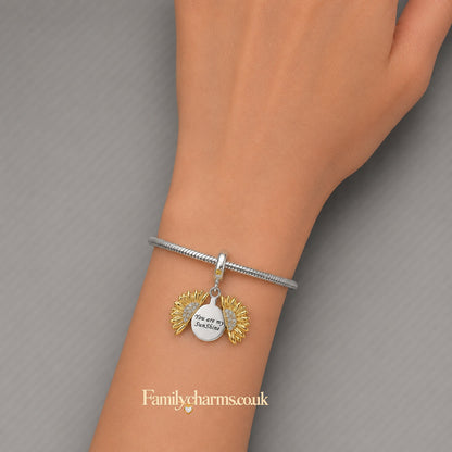 You Are My Sunshine Sterling Silver Charm Hallmarked S925 for Charm Bracelet and Necklace