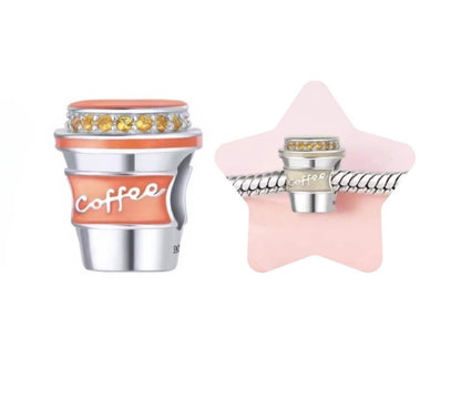 Colour Changing Coffee Cup Sterling Silver Charm Hallmarked S925 for Charm Bracelet and Necklace