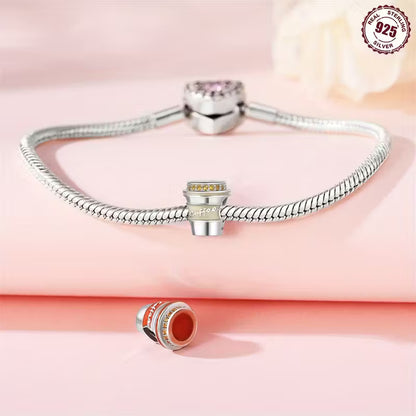 Colour Changing Coffee Cup Sterling Silver Charm Hallmarked S925 for Charm Bracelet and Necklace