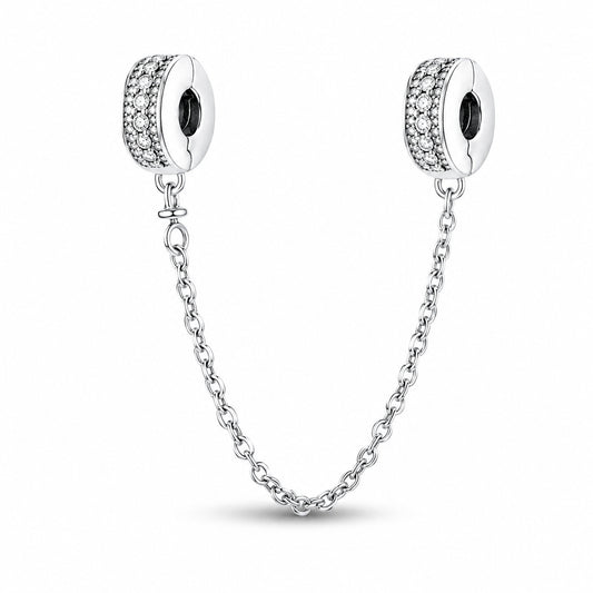 S925 Sterling Silver Elegance Safety Chain Charm for Bracelets