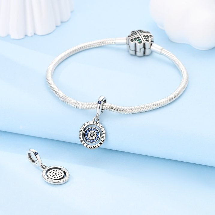 Good Things Are Coming Dangle Sterling Silver Charm Hallmarked S925 for Charm Bracelet and Necklace