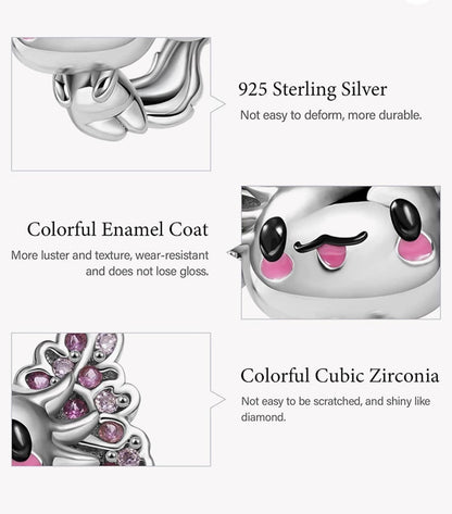 Mexican Axolotl Sterling Silver Charm Hallmarked S925 for Charm Bracelet and Necklace