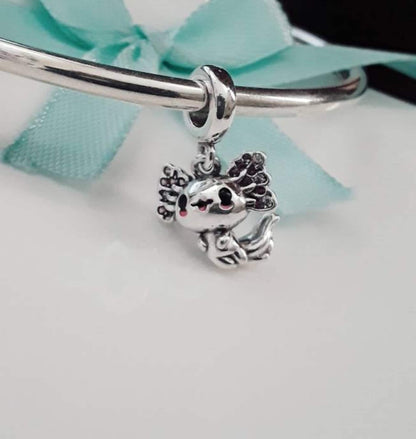 Mexican Axolotl Sterling Silver Charm Hallmarked S925 for Charm Bracelet and Necklace
