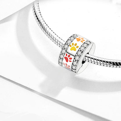 Multicolour Dog Claw Clip Sterling Silver Charm Hallmarked S925 for Charm Bracelet and Necklace