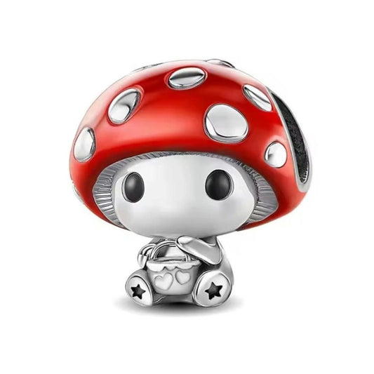 Mushroom Sterling Silver Charm Hallmarked S925 for Charm Bracelet and Necklace