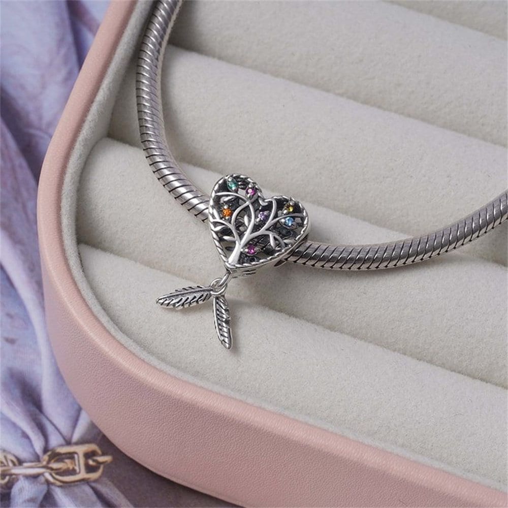 Rainbow Dreamcatcher Charm For Bracelet, S925 Sterling Silver