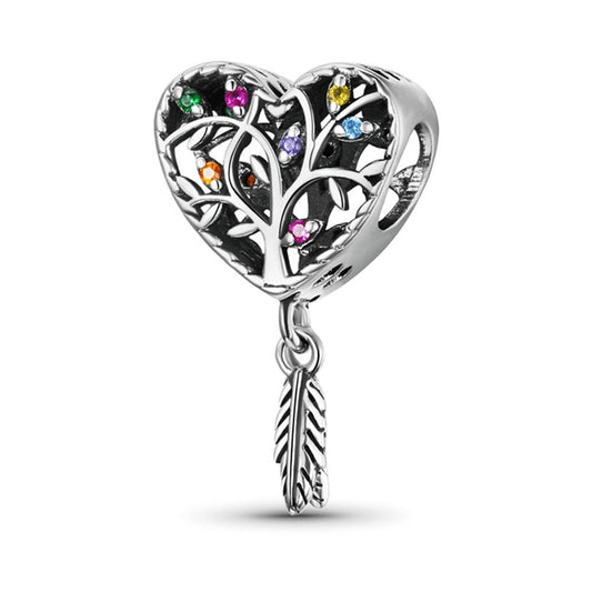 Rainbow Dreamcatcher Charm For Bracelet, S925 Sterling Silver